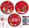 Christmas Embroidery Kit for Beginners, 3 PCS Adult Cross Stitches for Men, Red Santa Kit Set with Instruction Needle Thead Embroidery Hoop